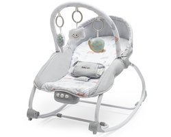 Baby Mix - Wipstoel - Grijze multifunctionele schommelstoel met muziek en vibratie - babystoel - relaxstoel - kinderstoel - verstelbaar - schommelfunctie - schommelstoel - wipstoel