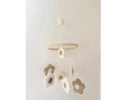 Baby mobiel Bloemen - Boxmobiel - baby bed mobiel - Vilten wollen mobiel