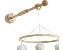 Baby mobiele houder hout voor wandmontage babykamer kinderkamer DIY baby mobiele houder frame stang natuur hout muur deco voor ogen mobiele muziekdoos windpsiel wanddesign houder