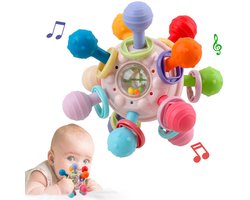 Baby Montessori Sensorisch Speelgoed voor 0-6 6-12 Maanden, Baby Bijtring Speelgoed voor Baby's 0 3 6 9 12 18 Maanden, Pasgeboren Baby Leerontwikkelingsspeelgoed Cadeaus voor 1-2 Jaar Oude Jongens Meisjes - Rose
