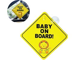 Baby On Board -Autosticker- baby on board sticker- auto stickers-autostickers- baby on board met zuignap - baby onboard-baby on board autosticker-baby on board sign-baby on board zuignap-12x12cm