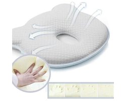 Baby Pillow - Baby Kussen - Orthopedisch Babypillow - Ergonomische Kussen - Traagschuim & Anti-hoofdvervorming - 0-12 Maanden - Ademend & Veilig - Voor Wieg, Wandelwagen & Autostoeltje