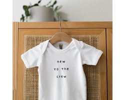 Baby rompertje met tekst - New to the crew - Maat 50-56 - Aankondiging zwangerschap - Cadeau - Zwangerschap aankondiging - aankondiging baby - pregnancy announcement