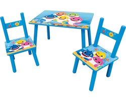 Baby Shark Kindertafel met 2 stoeltjes, Family - 3 delig - MDF