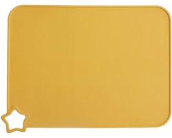 Baby siliconen placemat - wasbaar, antislip, vlekbestendig, draagbaar, geschikt voor kinderen en peuters - ether - Geel