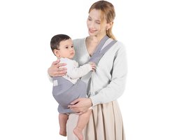 Baby Sling Adjustable Toddler Carrier Breathable Sling with Thick Shoulder Straps for Newborn Baby Toddlers 3-36 Months (Grey)