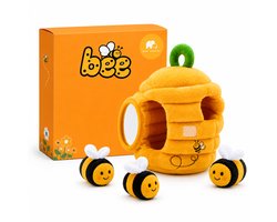 Baby Sonrisa Montessori Bijenspeelgoed Baby – Sensorisch Speelgoed met Rammelaar & Knisper – Motoriek Ontwikkeling 6+ Maanden