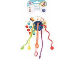 Baby Speelgoed - Montessori – Bam Bam - Sensorisch Speelgoed – Inktvis - Octopus - Ontwikkeling - Fijne Motoriek - 0-24 Maanden - Hoogwaardige kwaliteit - Pull String Toy - Trektouw – Bijtring – Creatief
