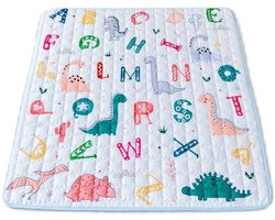 Baby Speelmat met Omheining - Extra Dikke Antislip Kruipmat voor Baby & Kind - Zachte Speelkleed 150x180 cm - Wasbare Kinder Speelmat met Dieren en Letters - Grijze Kinderkamer Vloermat