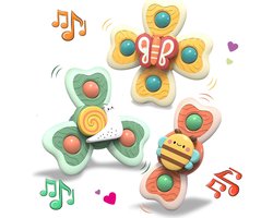 Baby Spinner Speelgoed met Zuignap - Sensorisch Bad- en Reisspeelgoed voor Kinderstoel en Vliegtuig - Draaibaar en BPA-vrij