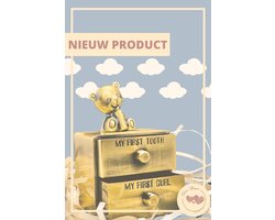 Baby Tandendoosje Haarlokdoosje met Beertje goud Kraamcadeau