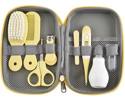 Baby Verzorgingsset - baby manicureset - Baby Verzorgingsproducten - Manicureset en nagelset met nagelknipper, nagelvijl en nagelschaartje - Borstel en kam voor de haarverzorging - Neuszuiger - Kraamcadeau Meisje - LOUZIR