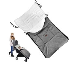 Baby voetenzak - universele wandelwagen Cosytoes - slaapzak kinderwagen - pluche kussens - stoel verdikt fluweel gevoerd - waterdicht winddicht - warmte afneembaar - geschikt voor baby's 0-36 maanden (grijs)
