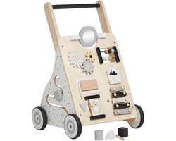 Baby walker - Baby speelgoed - Loopwagen - Loopkar - Educatieve looptrainer - voor 1, 2 en 3 jaar oud - Hout - Wit