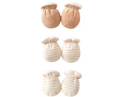Baby warme handschoenen - 3 paar - M - Lengte 13 cm, breedte 8 cm - Geschikt voor kinderen van 6 maanden tot 2 jaar - Winter warme baby gezichtskrab handschoenen - Kauwbaar - Anti-eet handschoenen - Wanten - Warme handschoenen