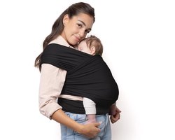 Baby Wrap Carrier - Originele Baby Draagdoek, Baby Sling voor Pasgeborenen - Baby Draag Essentials - Newborn Wrap Swaddle Holder, Newborn tot Peuter Baby Sling - zwart