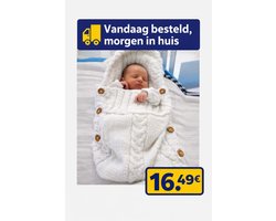Baby Wrap voor Pasgeborenen (0–6 Maanden) – Gebreid – Fotografie Accessoire – Met Knoopsluiting – Morgen in huis