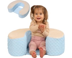 Baby Zitje – Baby Zitstoel Vanaf 4 Maanden – Leer je Baby Zitten – Babystoel – Zacht & Comfortabel – Baby Zit Stoel – Baby Zitzak – Baby Zitkussen - Blauw