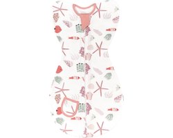 baby zwachtel transitie slaapzak met armen up 100% katoen baby draagbare deken met 2-weg rits lichtgewicht pasgeboren zwachtel voor 3 - 6 maanden jongens- of meisjesbaby, Koraal