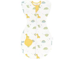 baby zwachtel transitie slaapzak met armen up 100% katoen baby draagbare deken met 2-weg rits lichtgewicht pasgeboren zwachtel voor 6 - 9 maanden jongens- of meisjesbaby, Dinosaurus