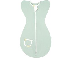 baby zwachtel transitie slaapzak met armen up 100% katoen baby draagbare deken met 2-weg rits lichtgewicht pasgeboren zwachtel voor 6 - 9 maanden jongens- of meisjesbaby, Grijsgroen