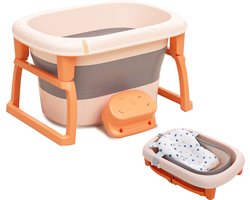 Babybadje - Inklapbaar bad - Bad Baby - Met badkruk - Zitbad - Bath bucket - Opvouwbaar bad kinderen - Baby badje - Opvouwbaar bad baby - Opvouwbaar bad - baby badkussen