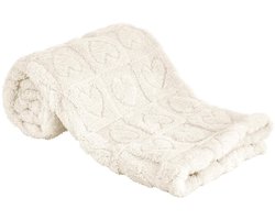Babydeken met hartjesmotief, ultrazachte, gezellige babydekens voor meisjes en jongens, zachte baby- en peuterdekens voor pasgeboren baby's, cadeaus voor in de wieg en kinderwagen (76 x 102 cm) (wit)