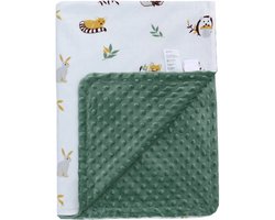 Babydeken - Superzachte slaapdeken voor pasgeborenen - Dekbedovertrek voor de kinderkamer - Met rug - Geschikt voor peuters - Baby's - Meisjes en jongens -Groen