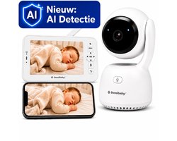 Babyfoon met Camera en App - AI Meldingen bij Huilen, Gezichtsbedekking en Buikligging - QHD Camera - Nachtzicht - 64GB SD-kaart - Baby Monitor - Sensibaby