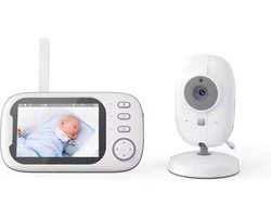 Babyfoon met Camera & Monitor - 360° Rotatie, Nightvision, 2-Way Talk, Temperatuurmeter & 8 Slaapliedjes - Veiligheid en Comfort voor Jouw Baby!