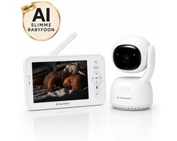 Babyfoon met Slimme AI Camera en App - Beveiligde Verbinding - 5 Inch Monitor - Uitbreidbaar met 2e Camera - Haarscherpe Ultra HD Beeldkwaliteit ook in het Donker - Sensibaby