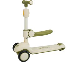BabyGo® 2-in-1 Kinderstep met Zitje - Opvouwbare Step met 3 Wielen - Verstelbare Hoogte - Stevige Stepper voor 2 tot 12 Jaar - Sinterklaas & Kerst Tip