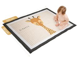 Babygym - Speelmat Baby - Inclusief luxe Opbergtas - Giraffe - Speelkleed Baby - Montessori - Speelgoed 1 jaar - Speelmat - Speelkleed - Antislip - Educatief speelgoed - Baby speelgoed - Kind XL - 200x150cm
