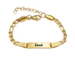 Baby/Kinder Armbandje Met Naam | Goud | RVS | Kamil
