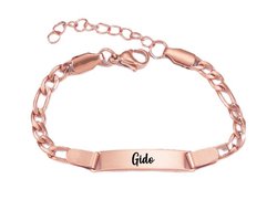 Baby/Kinder Armbandje Met Naam | Rosegoud | RVS | Gino