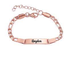 Baby/Kinder Armbandje Met Naam | Rosegoud | RVS | Hayden