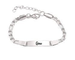 Baby/Kinder Armbandje Met Naam | Zilver | RVS | Gino