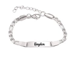 Baby/Kinder Armbandje Met Naam | Zilver | RVS | Hayden