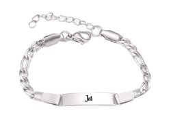 Baby/Kinder Armbandje Met Naam | Zilver | RVS | Jet