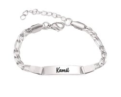 Baby/Kinder Armbandje Met Naam | Zilver | RVS | Kamil