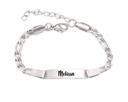 Baby/Kinder Armbandje Met Naam | Zilver | RVS | Melissa
