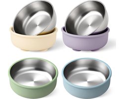 Babykom van roestvrij staal met zuignap, afneembare zuignap, siliconenmateriaal, antislipmateriaal van 304 roestvrij staal.