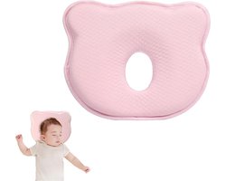 Babykussen, zacht nekbescherming kinderkussen, pasgeboren traagschuim reiskussen, 0-12 maanden babykussen, wieg pasgeboren kussen, kussen voor babyauto - roze