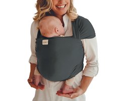 Babylonia Tricot-Slen Bamboo Ergonomische Draagdoek - Rekbare Baby Draagdoek voor Newborn t/m 15 kg - 100% Bamboo - Buikdragen - Zijdezacht - Antibacterieel - Hypoallergeen - Natuurlijke UV-filter - Smokey Grey - Donkergrijs