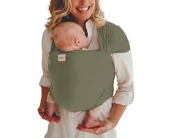 Babylonia Tricot-Slen Bamboo Ergonomische Draagdoek - Rekbare Baby Draagdoek voor Newborn t/m 15 kg - 100% Bamboo - Zijdezacht - Hypoallergeen - Antibacterieel - natuurlijke UV-filter - Buikdragen - Khaki Green - Groen