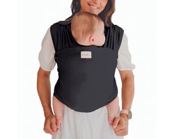 Babylonia Tricot-Slen Organic Ergonomische Draagdoek - Rekbare Baby Draagdoek voor Newborn t/m 15 kg - 100% Biologisch Katoen - Buikdragen - Deep Grey - Donkergrijs