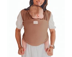 Babylonia Tricot-Slen Organic Ergonomische Draagdoek - Rekbare Baby Draagdoek voor Newborn t/m 15 kg - 100% Biologisch Katoen - Buikdragen - Gebroken Wit - Camel - Roest