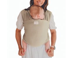Babylonia Tricot-Slen Organic Ergonomische Draagdoek - Rekbare Baby Draagdoek voor Newborn t/m 15 kg - 100% Biologisch Katoen - Buikdragen - Licht Beige - White Pepper (Zand)