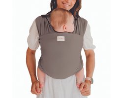 Babylonia Tricot-Slen Organic Ergonomische Draagdoek - Rekbare Baby Draagdoek voor Newborn t/m 15 kg - 100% Biologisch Katoen - Buikdragen - Mild Taupe