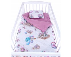BabyLux Minky katoenen beddengoed- en kussenset 75x100cm